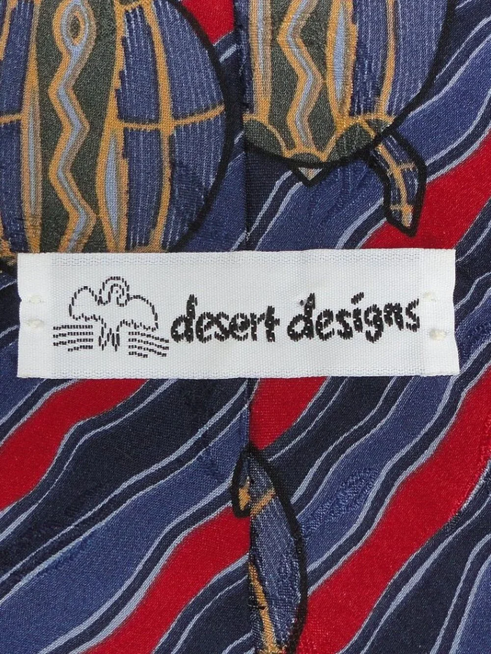 Desert Designs Doris Gingingara Australia Indigenous art 100% silk neck tie